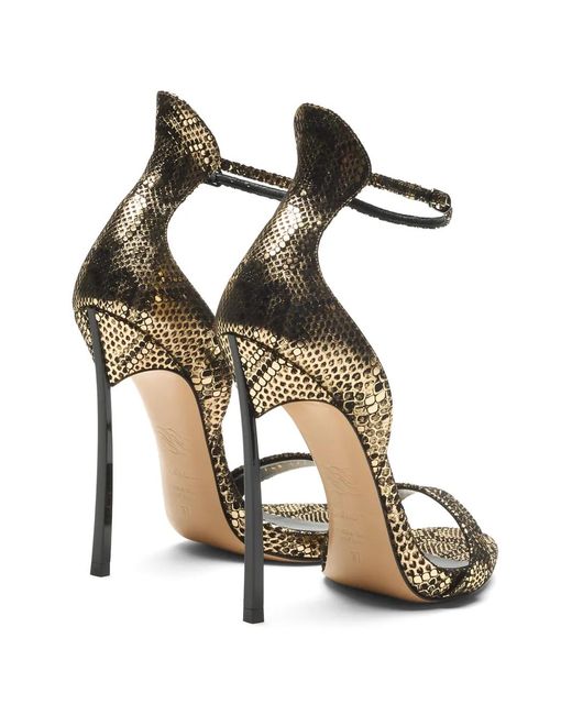 Casadei Metallic Cappa Blade Python-Effect Sandals