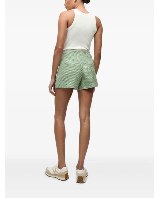Veronica Beard Green Patterned Tailored Shorts