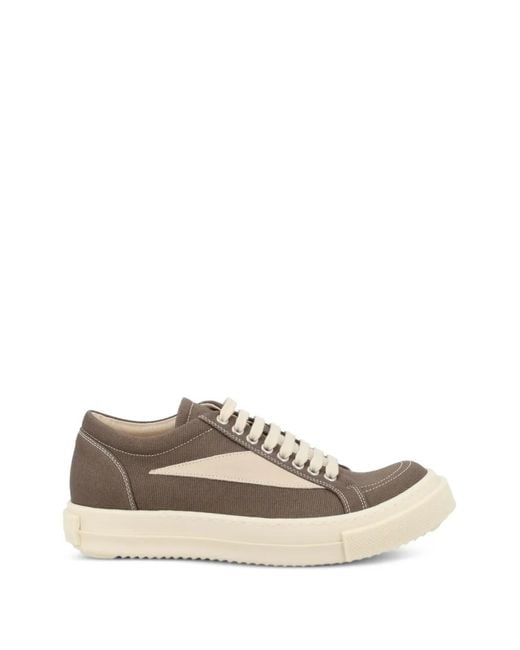 Rick Owens White Contrast-Panel Sneakers