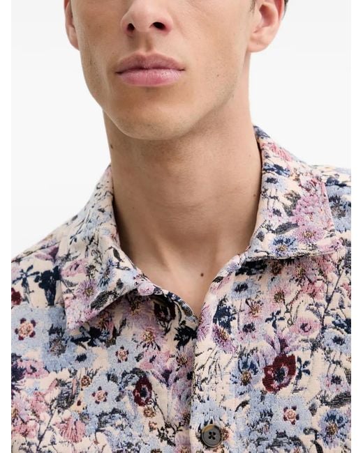 Les Deux Gray Hugh Floral-Print Jacket for men
