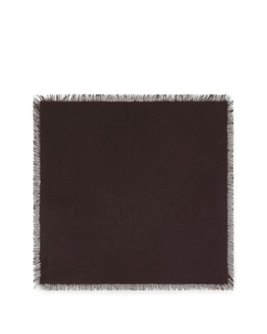 Bompard Brown Fringed Twill Scarf