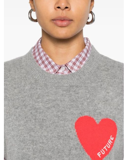 From Future Gray Heart-Motif Sleeveless Vest