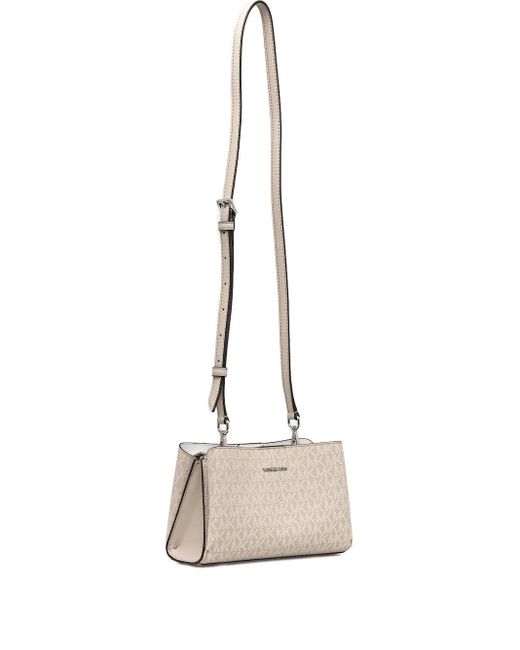 MICHAEL Michael Kors Natural Small Ruthie Monogram Logo-Plaque Crossbody Bag