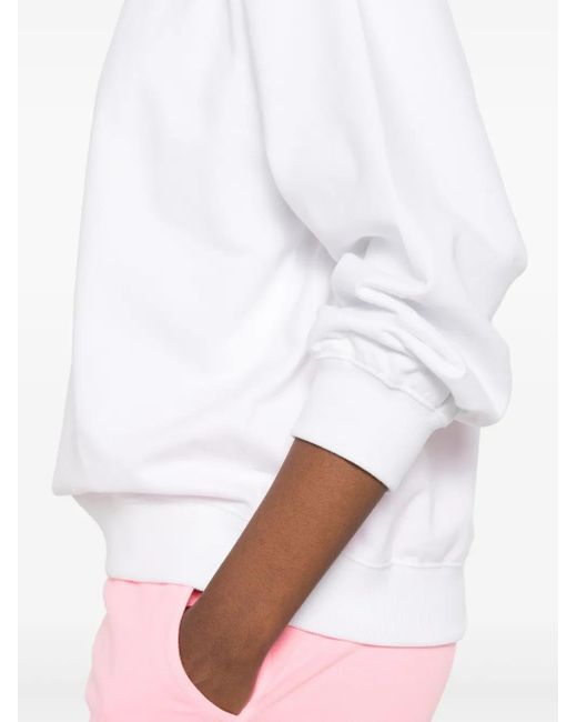 Juvia White Cotton-Blend Sweatshirt