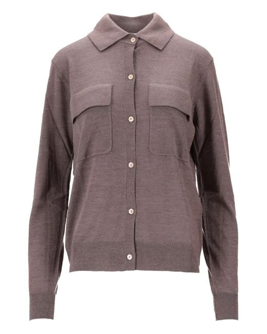 P.A.R.O.S.H. Brown Cardigan À Détails De Poches