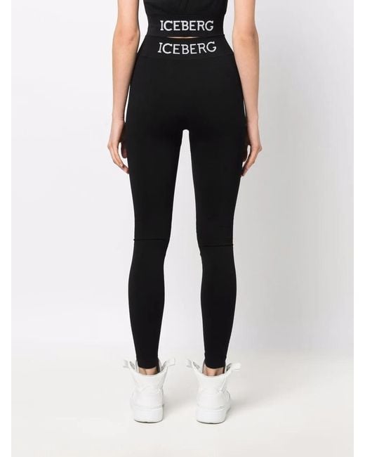 Iceberg Black Logo Print Leggings