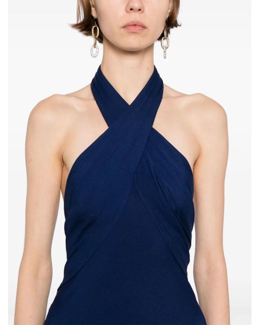 Elie Saab シルク ロングドレス Blue
