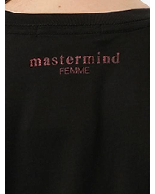 Mastermind Japan Black Slogan-Print Crew-Neck T-Shirt