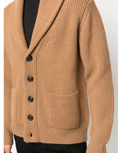Drumohr Brown Steve Mcqueen Merino Cardigan for men