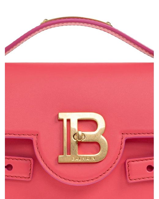 Balmain Pink 24 B-Buzz Logo-Detail Leather Cross Body Bag