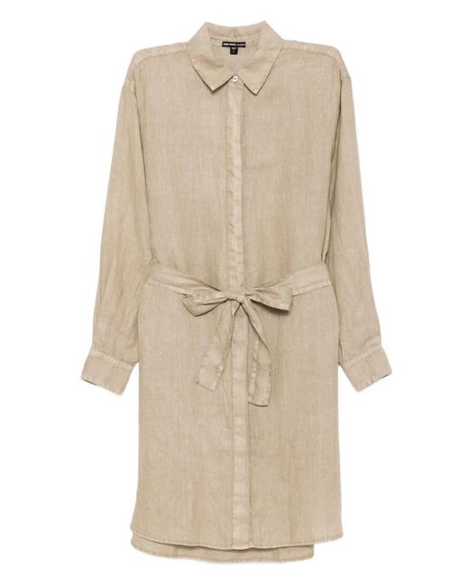 James Perse Natural Linen Shirt Dress