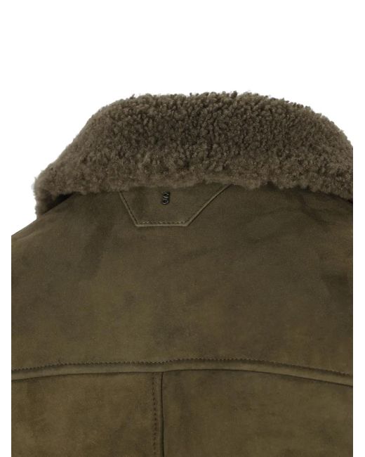Salvatore Santoro Green Buttoned Suede Jacket for men