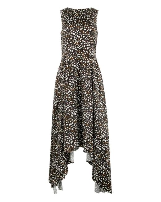 Loewe Brown Abstract-Print Dress