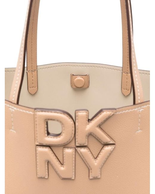 DKNY Natural Large Logo-Plaque Tote Bag