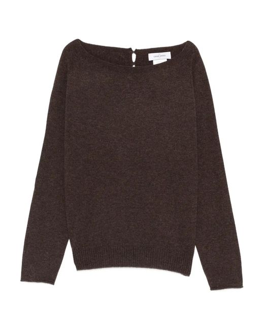 Gran Sasso Brown Boat-Neck Top