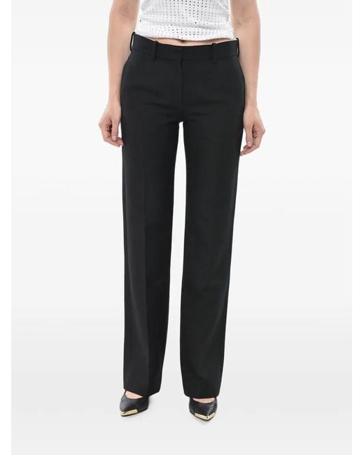 The Row Black Selvie Virgin Wool-Blend Trousers