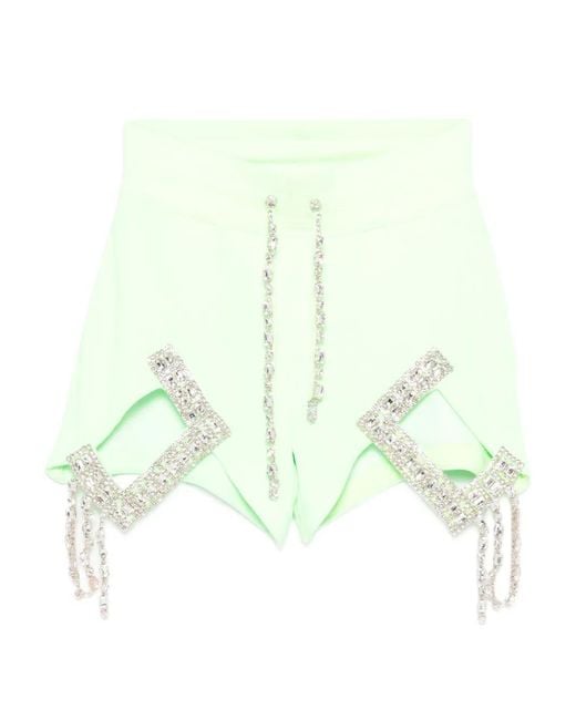 Loulou Green Jewel-Embellished Shorts