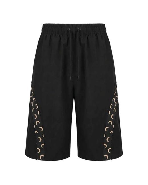 MARINE SERRE Black Moon-Print Swim Shorts for men