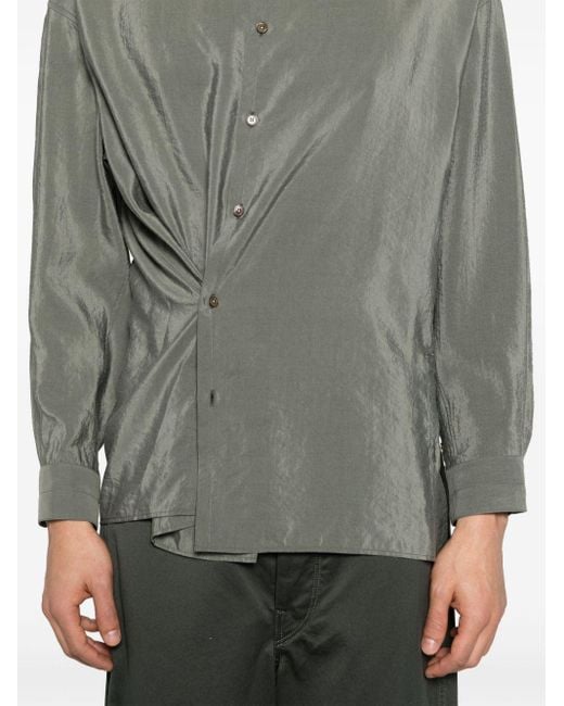 Lemaire Gray Twisted Button-up Shirt for men