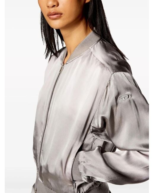 DIESEL White G-Khlow-N1 Logo-Embroidered Jacket
