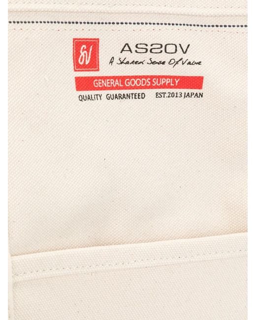 As2ov White Alberton Canvas Tote Bag for men