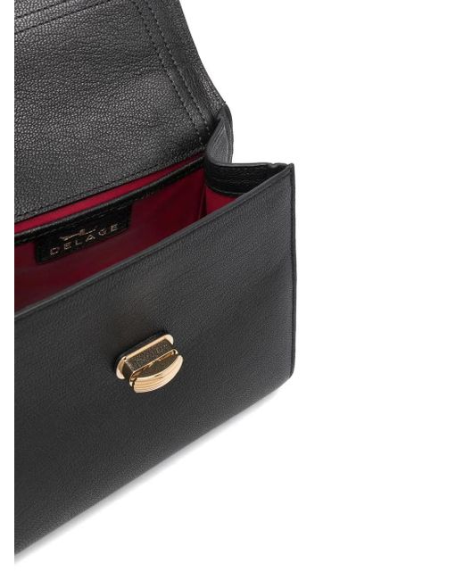 Delage Black Freda Leather Tote Bag