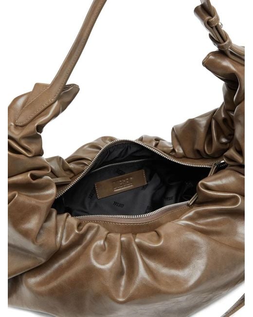 DIESEL Natural Large Grab-D Gathered Shoulder Bag