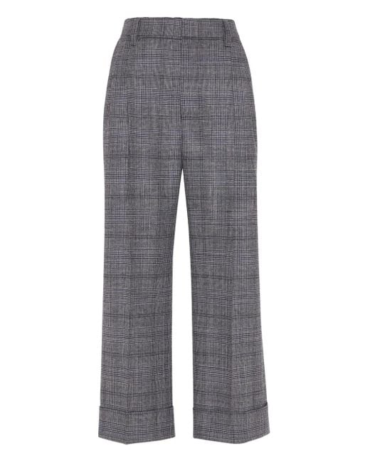 Brunello Cucinelli Gray Prince Of Wales Trousers