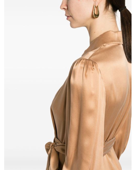 Zimmermann Natural Silk Wrap Mini Dress
