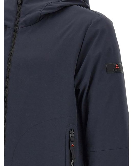 Peuterey Blue Hooded Zip-Up Parka for men