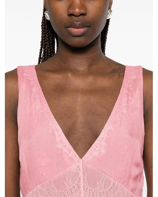 ERMANNO FIRENZE Pink Lace Tiered Dress