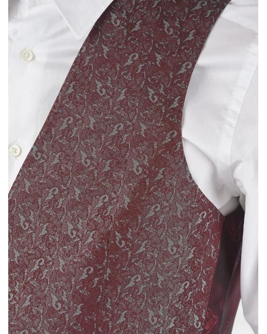 Corneliani Purple Double-Breasted Silk Waistcoat for men