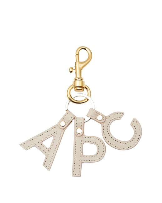 A.P.C. Metallic Schlüsselanhänger Aus Leder