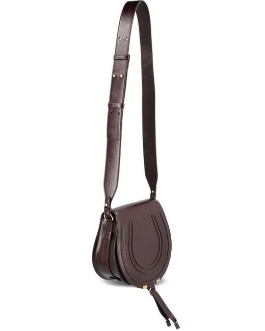 Chloé Brown Small Marcie Saddle Leather Cross-Body Bag
