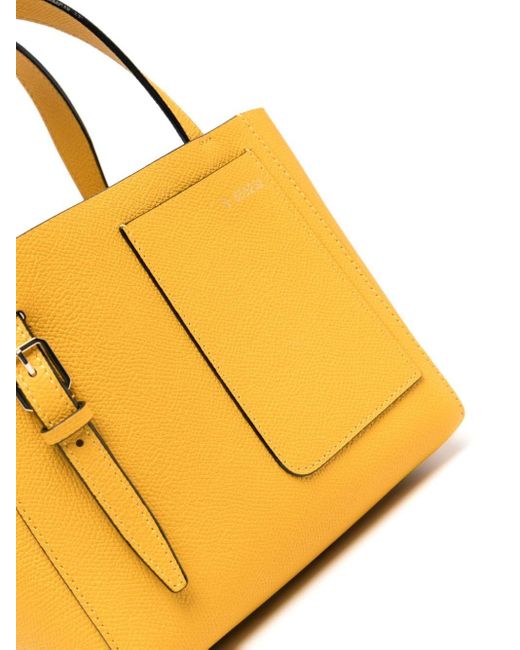 Valextra Yellow Micro Soft Bucket Bag