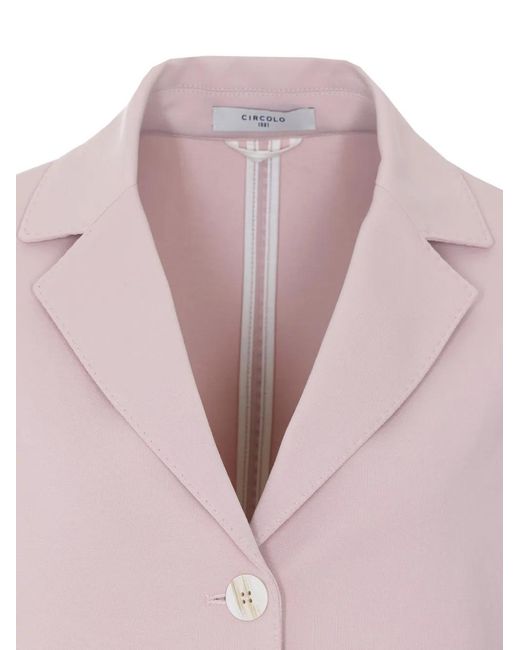 Chaqueta Con Botones Y Cuello En V Circolo 1901 de color Pink
