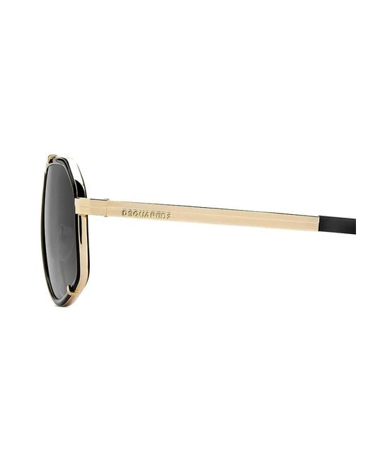DSquared² Black Geometric-Frame Sunglasses for men