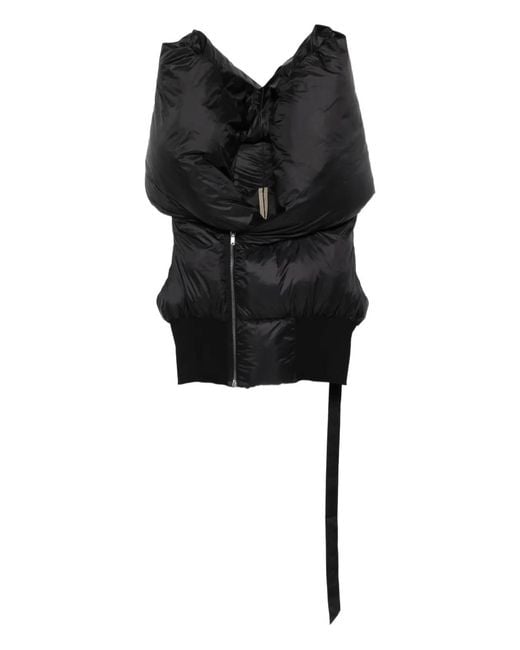 Chaleco Acolchado Con Capucha Rick Owens de hombre de color Black