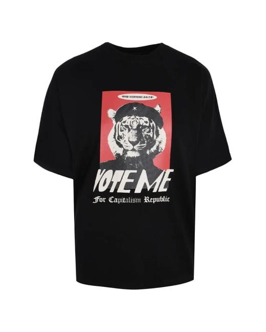Tee Library Black Vote Graphic-Print Cotton T-Shirt for men