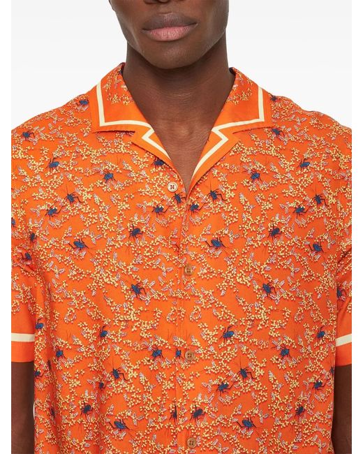 Orlebar Brown Orange Printed Shirt for men