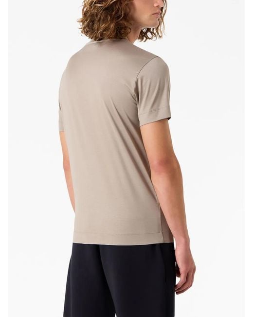 Emporio Armani Gray Logo-Embroidered Crew-Neck T-Shirt for men