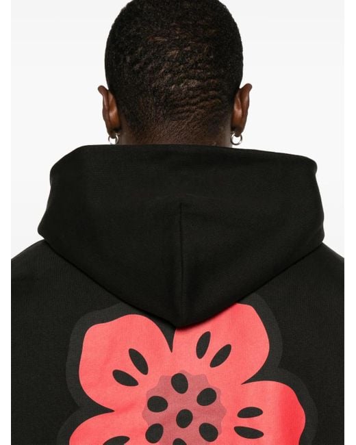 Felpa Boke Flower Con Cappuccio di KENZO in Black da Uomo