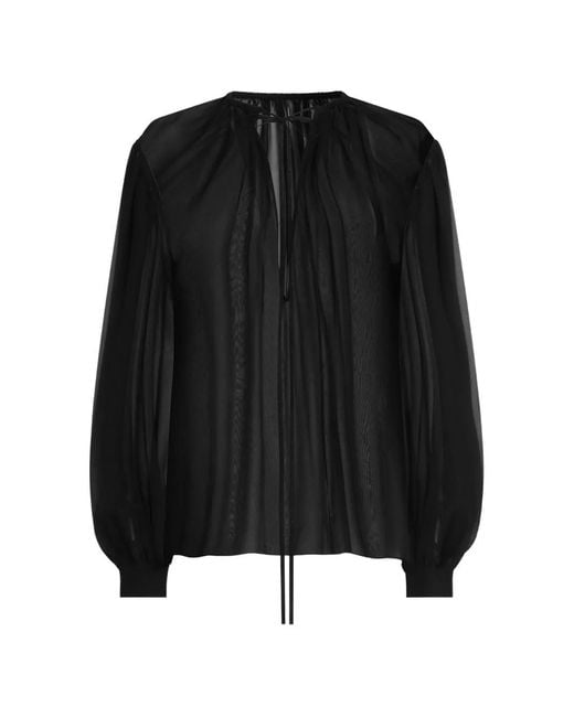 Dolce & Gabbana Black Silk Chiffon Top