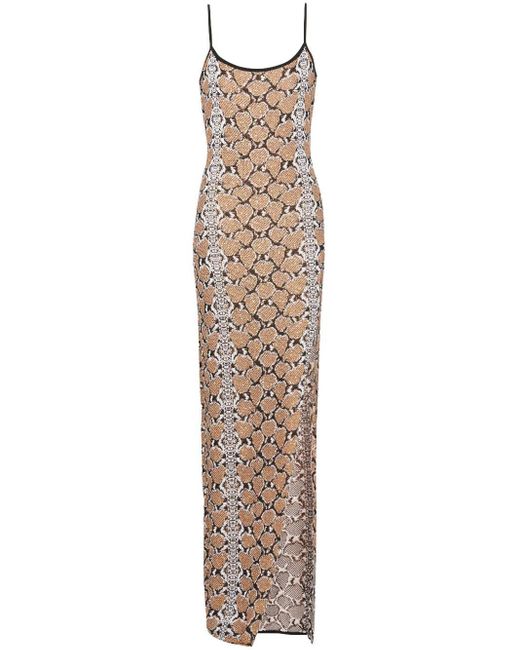 Balmain Maxi-jurk Met Glitter in het Natural