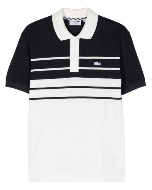 Lacoste Black Logo-patch Striped Polo Shirt for men