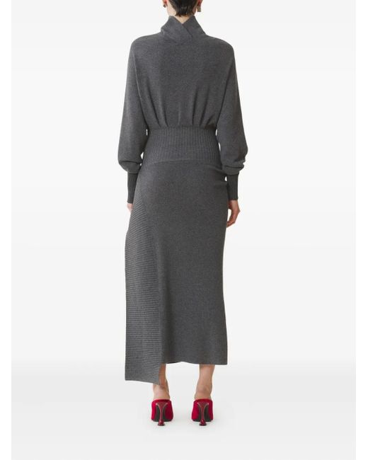Lanvin Gray Asymmetrical Midi Dress