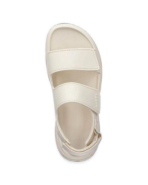 Sorel White Touch-Strap Platform Sandals