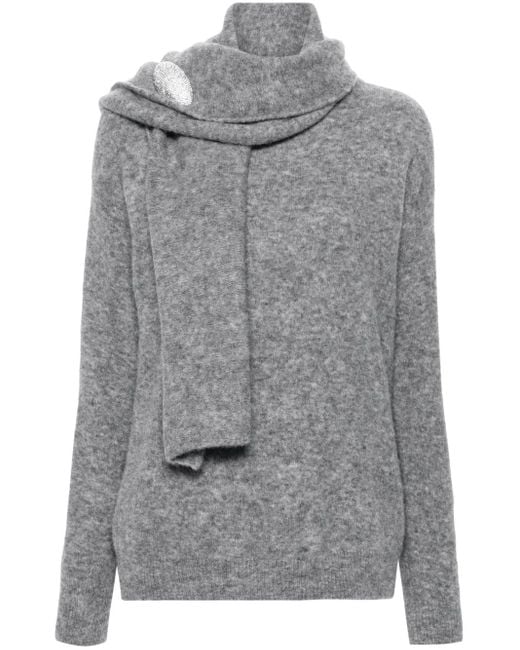 GIUSEPPE DI MORABITO ブローチディテール セーター Gray