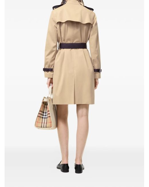 Burberry Natural Leather Kensington Trench Coat Honey