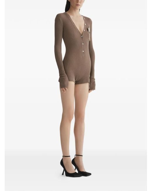 Mugler Brown Button Top